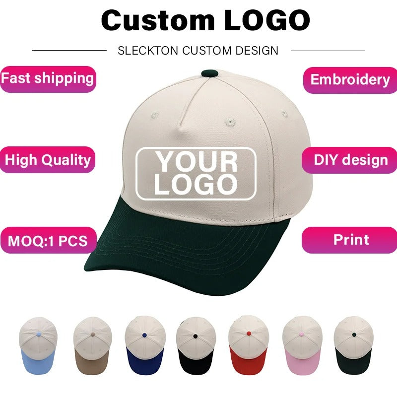 Custom Logo Baseball Caps for Men and Women Logo Embroidery Print Fashion Splicing