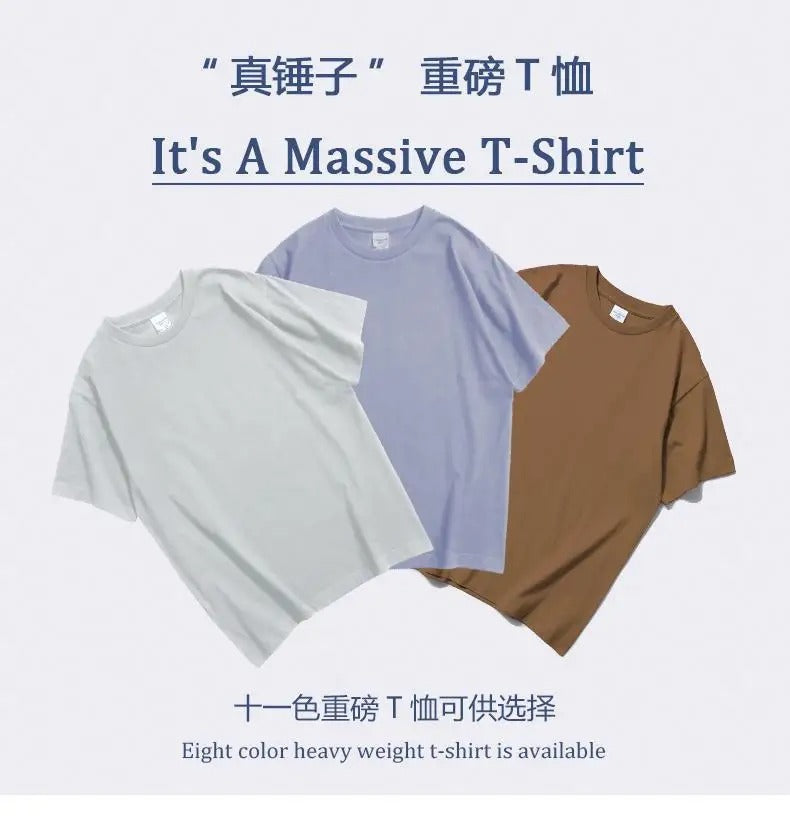 LOGO Heavyweight 240gsm Shoulder Drop Custom Design 100% Cotton T-Shirt Casual Short Sleeve Male And Female Cutom Team Logo